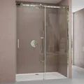 Produktbild: Nischentür Nischenschiebetür Duschabtrennung Teramo4 140x195cm Esg-sicherheitsglas Duschtür Aus Klarglas Teilgerahmt Inkl. Nano-beschichtung - Doporro