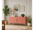 Produktbild: skølm Lowboard Atria aus Metall (Terrakotta), Metallkommode mit 4 Fächern & 2 Türen, 55x38x105cm (HxTxB)