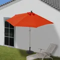 Produktbild: Sonnenschirm halbrund Lorca, Halbschirm Balkonschirm, UV 50+ Polyester/Alu 3kg 300cm terracotta mit Ständer