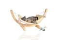 Produktbild: Rohrschneider Katzenliege Katzenhängematte Cat Relax, Schlafplatz Katzenbett Katzenkorb, beige
