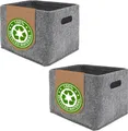 Produktbild: 2x Filz Aufbewahrungsbox - 33x26x23 Filzkorb Aufbewahrung - Organizer Filz Korb