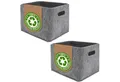 Produktbild: DuneDesign Aufbewahrungskorb 2er Set - 33x26x23 Filz Aufbewahrungsbox - Kallax Regaleinsatz Faltbar, Stabiler Filzkorb - Aufbewahrungskorb - Stauraum Kinderzimmer & Bad