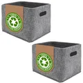 Produktbild: 2x Filz Aufbewahrungsbox - 33x26x23 Filzkorb Aufbewahrung - Organizer Filz Korb