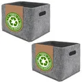 Produktbild: 2er Set Recycling Filz Aufbewahrungsbox - 32x26x23 Filzkorb Organizer - Aufbe...