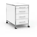Produktbild: Versee Büro-Rollcontainer, Weiß, Holzwerkstoff, 4 Schubladen, Rollen, 80x66.5x80 cm, Arbeitszimmer, Container