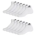 Produktbild: adidas Unisex Herren Damen Socken Sportsocken Cushioned Quartersocken 6 Paar, Farbe:Weiß, Größe:43-45, Artikel:- white