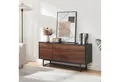 Produktbild: en.casa Sideboard, »Boxholm« mit 3 Türen 120 x 30 x 55 cm Schwarz/Walnussoptik