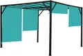 Produktbild: HW Pergola Baia 6cm-Stahl-Gestell + Schiebedach türkis-blau Pavillon Überdachung