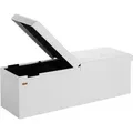 Produktbild: Casaria® Sitzbank mit Stauraum Faltbar Gepolstert Deckel Schlafzimmer Wohnzimmer Flur Sitztruhe Truhenbank Polsterbank xl - Weiß