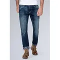 Produktbild: Regular-fit-Jeans CAMP DAVID, Herren, Gr. 30, Länge 30, blau, Material: 99% Baumwolle, 1% Elasthan, Zusatz: Enthält nichttextile Teile tierischen Ursprungs, leichte Abriebeffekte, regular fit, Jeans, mit Kontrast-Riegel