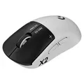 Produktbild: Logitech G PRO X2 SUPERSTRIKE, rechts, Optisch, RF Wireless + USB Type-C, 44000 DPI, 0,125 ms, Schwarz, Weiß - Schwarz/Weiß
