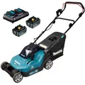 Produktbild: Makita DLM382PM2 Akku-Rasenmäher 2x18V / 4Ah inkl. 2 Akkus, Ladegerät und Fangkorb 40L