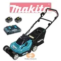 Produktbild: Makita DLM382PM2 Akku Rasenmäher 2x18V + 2 x 4,0Ah BL1840B + DC18RD, DLM382 NEU