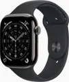 Produktbild: Apple Watch Series 11 GPS + Cellular 46mm Titan schiefer mit Sportarmband M/L schwarz