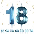 Produktbild: Geburtstagskerzen Zahlen 18,3D Blau Geburtstagskerzen,Kerzen Geburtstag Zahl 18, Kuchen Topper Dekoration Kuchendeko Geburtstag, Geburtstagskerzen für Geburtstagsdeko