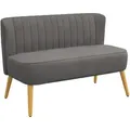 Produktbild: 2-Sitzer Stoffsofa Polstersofa Doppelsofa Sitzmöbel Loungesofa Holz Samtartiges Polyster Schaumstoff Dunkelgrau 117 x 56,5 x 77 cm - Homcom