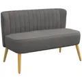 Produktbild: Homcom 2-Sitzer, Graubraun, Textil, Teilmassiv,Kautschukholz, Füllung: Schaumstoff, 56.5x77x117 cm, Wohnzimmer, Sofas & Couches, Sofas