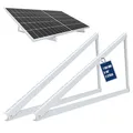Produktbild: NuaSol PV Solarpanel Halterung 46 Zoll /118 cm | 2er Set Solarmodul-Halterung Balkonkraftwerk aus Aluminium | Aufständerung Flachdach PV verstellbar 0-90° | inkl.Montagematerial | Silber