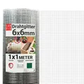 Produktbild: Drahtgitter feinmaschig 6x6 mm 0,65 mm 1x1 m 100x100 cm Hasendraht | Wühlmausgitter Kaninchendraht Maschendrahtzaun Volierendraht Rödeldraht Kaninchenzaun Metall Hasengitter