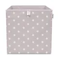 Produktbild: LIFENEY Aufbewahrungsbox mit Sternenmotiv in Hellgrau I Spielzeugbox mit Sternen passend für Würfelregale I Ordnungsbox für das Kinderzimmer I Aufbewahrungskorb als Accessoire | 33x33x33 cm…