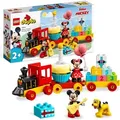 Produktbild: LEGO DUPLO | Disney Mickys und Minnies Geburtstagszug, Zug-Spielzeug mit Kuchen und Ballons, inkl. Micky und Minnie Maus-Figuren, Geschenk für Kle... - Bronze