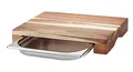 Produktbild: SANTOS Schneidebrett Akazie mit Auffangschale - 43x7x28cm- Serviertablett Groß - Holzbrett zum Hacken & Servieren - Küchenhelfer - XL Tranchierbrett