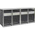 Produktbild: Zelsius Mülltonnenbox 4er Müllbox | 120 - 240 Liter | Anthrazit | inkl. Erweiterungsmöglichkeit - Braun