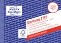 Produktbild: AVERY Zweckform 1742 Quittungsblock Kleinunternehmer (A6 quer, 2x40 Blatt, mit Durchschlag, fälschungssicher, ohne MwSt., für Deutschland und Österreich) weiß/gelb