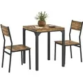 Produktbild: HOMCOM Essgruppe MDF Metall 60L x 60B x 76H cm Rustikal-Braun