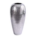 Produktbild: Elegante Vase Oriental 49cm Silber Hammerschlag Design Blumenvase Dekovase Wohnaccessoire Dekoration