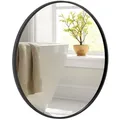 Produktbild: Costway Badezimmerspiegel, Schwarz, Glas, 61x2.5x61 cm, Badezimmer, Badezimmerspiegel, Badspiegel