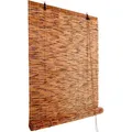 Produktbild: Coradoma Raffrollo Bambus Rollo aus Schilfrohr Sicht- & Sonnenschutz für Fenster, Balkon, Wandmontage mit Ösenhaken, Handgefertigtes Bambusrollo, Jalousie für Fenster in vielen Größen 115 cm x 130 cm