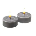 Produktbild: 283 LED Maxi Teelichter Mia Deluxe flackernd Echtwachs D: 6,1cm grau 2St.