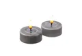 Produktbild: Deluxe Homeart LED-Kerze LED Maxi Teelichter Mia Deluxe flackernd Echtwachs D: 6,1cm grau 2St. (2-tlg)