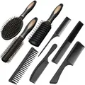 Produktbild: 8-teiliges Haarbürsten Set für Haarpflege, Massage, antistatisch