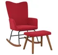 Produktbild: vidaXL Schaukelstuhl Schaukelstuhl mit Hocker Samt Weinrot (1 St)