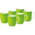 Produktbild: Van Well Kaffeebecherset Vario, Grün, Weiß, Keramik, 6-teilig, 300 ml, 11x10x8 cm, Kaffee & Tee, Tassen, Kaffeetassen-Sets