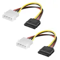Produktbild: 2x Festplatten Strom Adapterkabel Molex 5,25 St. (4-pol.) > SATA St. (15-pol.)