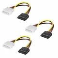 Produktbild: 3x Festplatten Strom Adapterkabel Molex 5,25 St. (4-pol.) > SATA St. (15-pol.)