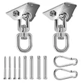 Produktbild: SWAWIS Deckenhaken Hängesessel Schwerlasthaken Schaukelhaken, 450KG 360° Drehen Deckenhaken Schwerlast Schaukel, 304 Edelstahl Deckenhalterung für Hängesessel Yoga Hängematte Stuhl Sandsack, 2 Stücke