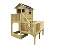 Produktbild: 4IQ Group Spielhaus Kinder Outdoor Holz - Gartenhaus Kinder Aus Imprägniertem Kiefernholz - Stelzenhaus Garten Modularer Aufbau für Draußen