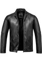 Produktbild: Amaci&Sons Herren Echtleder Jacke Biker Zipper Lederjacke 9106 Schwarz 3XL