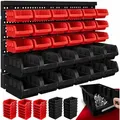 Produktbild: Monzana® Wandregal Stapelboxen 32-tlg Box Starke Wandplatten Erweiterbar Werkstattregal Werkzeuglochwand