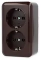 Produktbild: Elso 395402 Steckdose 2-fach 16A, Contura Schraubklemme, braun