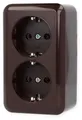 Produktbild: Elso 395402 Steckdose 2-fach 16A, Contura Schraubklemme, braun