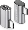 Produktbild: deleyCON USB-C Adapter Winkel 90 Grad (2 Stück) 40Gbps, 240W, 8K60Hz, Aluminium Gehäuse, Typ C Stecker auf Buchse Kompatibel mit Smartphone Tablet Laptop Notebook PC Switch uvm.