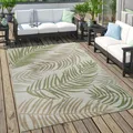 Produktbild: Outdoor Teppich Für Terrasse Und Balkon Pastell Palmen Design Verschiedene Farben Grösse 60x100 cm