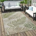 Produktbild: Paco Home Outdoor Teppich Für Terrasse Und Balkon Pastell Palmen Design, Grösse:60x100 cm, Farbe:Grün