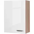Produktbild: FlexWell Küchenoberschrank, Sonoma Eiche, Weiß Hochglanz, Metall, 2 Fächer, einzeln stellbar, einmalig seitenverkehrt montierbar, 60x89x32 cm, Made in Germany, individuell planbar, Zusatzausstattung erhältlich, hängend, Küchen, Küchenmöbel, Küchenschränke, Küchenoberschränke