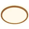 Produktbild: LED Deckenlampe Holz Deckenleuchte Wohnzimmer Indirektes Licht Flach Warmweiß - Braun